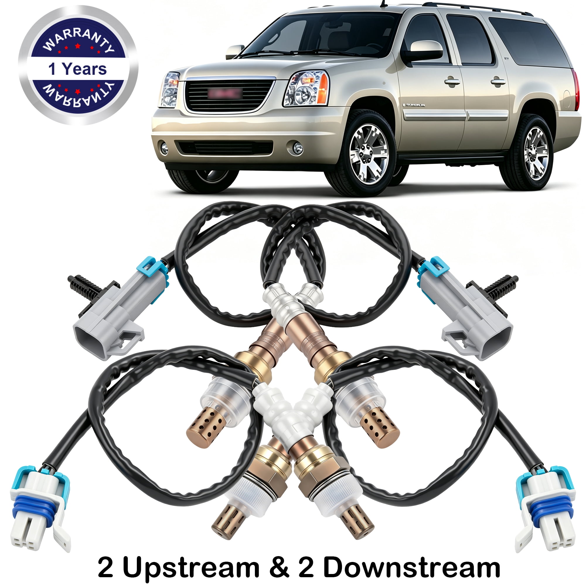 For 2008-2014 GMC Yukon XL 1500 Oxygen O2 Sensors, 4PCS Upstream & Downstream Kit 234-4668 234-4256