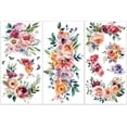 thumbnail image 1 of Juego de 3 calcomanías de flores de acuarela para muebles y manualidades, 6 x 12 pulgadas, rosas, adhesivos decorativos florales., 1 of 7