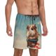 thumbnail image 2 of Fotbe Hot Air Balloon Guinea Pig Pantalones Cortos de Pijama para Hombre, Ropa de Dormir, Pantalones de Pijama Cortos para Hombre-Small, 2 of 6