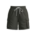 thumbnail image 4 of Athletic Shorts Women New Outdoor Hiking Shorts for Women Elastic Waist Cargo Shorts with Multi Pockets Knee Length Workout Sports Bottoms Dark Gray XXL, 4 of 6