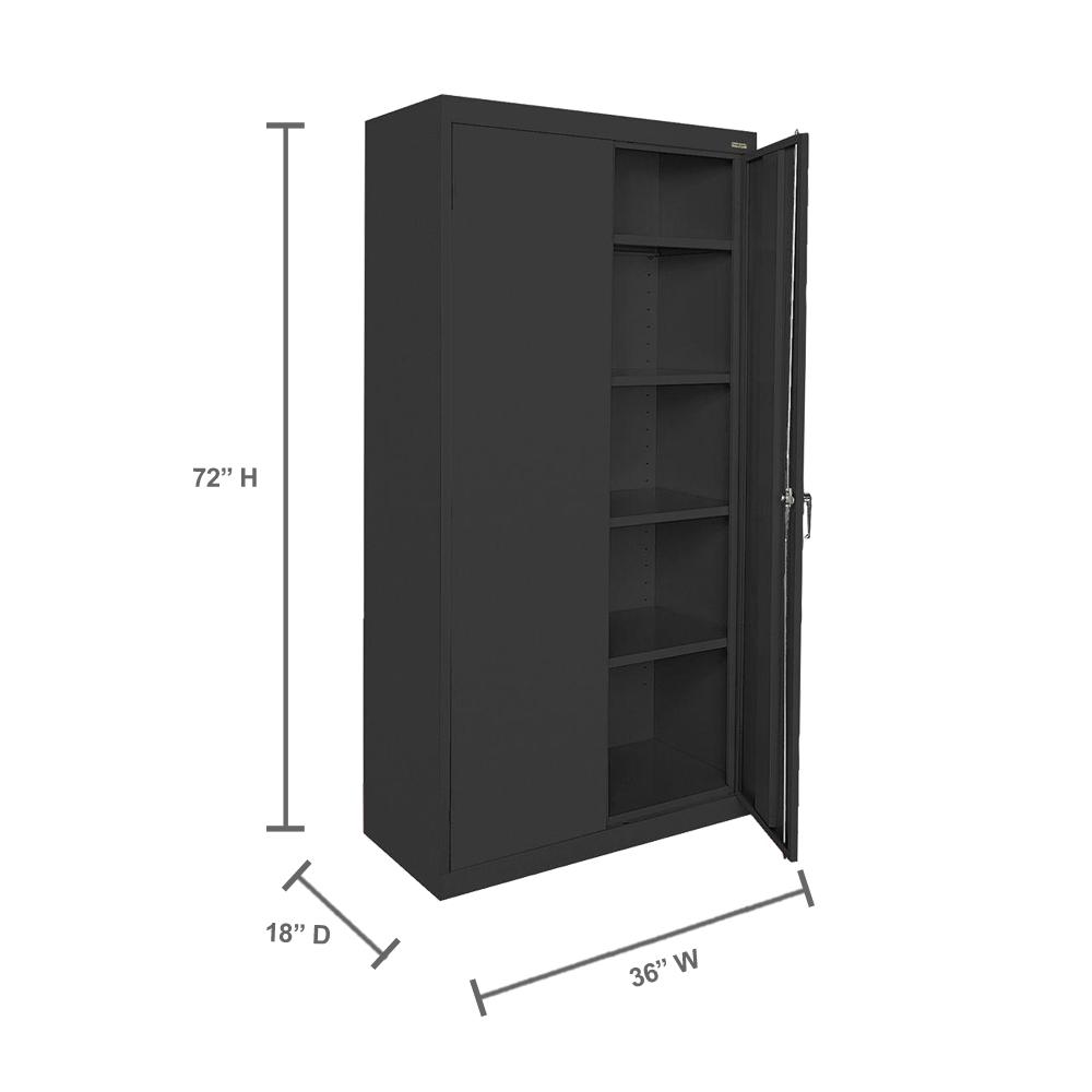 Sandusky 36 W X 72 H X 18 D Locking Storage Cabinet With Adjustable Shelves Black Walmart Com Walmart Com
