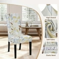 thumbnail image 4 of Printed Dining Room Chair Covers Set of 6, Stretch Kitchen Chair Covers Washable Parsons Chair Slipcover Removable Dining Chair Protectors for Hotel,Ceremony(Yellow Leaf), 4 of 6