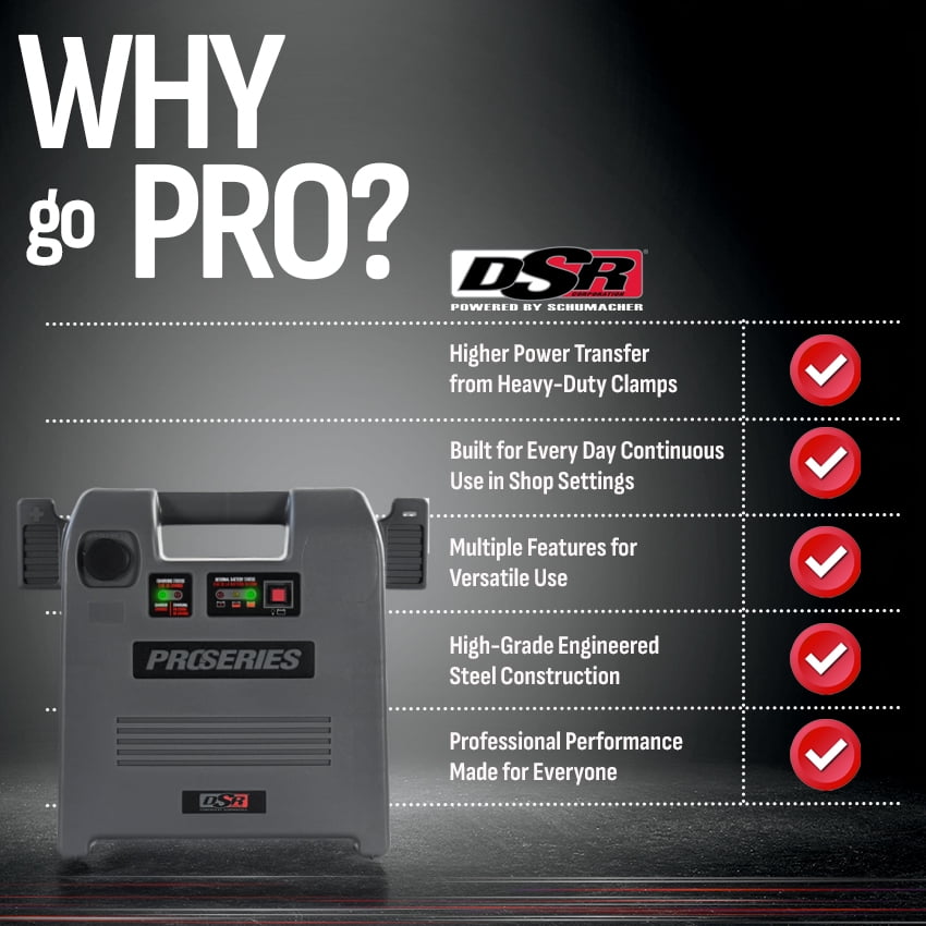 Schumacher Electric DSR Pro 1800A Heavy-Duty Car Battery Jump Starter and Portable Power Station, For 12V Automotive and Marine Batteries, DSR119