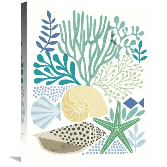 Global Gallery's 'Under Sea Treasures V Sea Glass' By Michael Mullan Stretched Canvas Wall Art