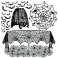thumbnail image 4 of Amdohai Halloween Elements Spooky Pattern Table Cloth Black Lace Family Halloween Party Scene Decoration, 4 of 8