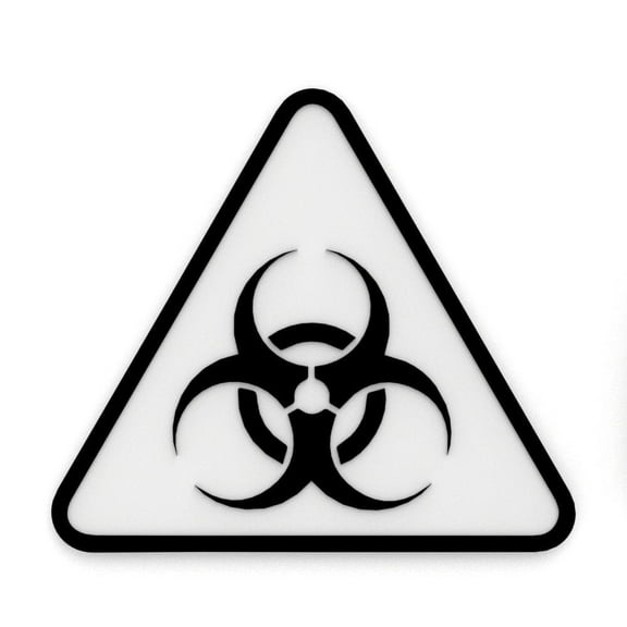 Clever Contraption Sign | Biohazard Triangle Sign | Black & White