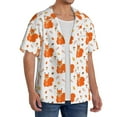 thumbnail image 4 of Xecao offers the Cartoon Squirrel for Men's Casual Short-sleeved Shirt, a button-up collared shirt with a pocket, perfect for beach vacations and yacht travel in the X-Large size., 4 of 7