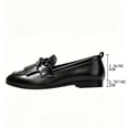 thumbnail image 7 of Shrysg Women's Round Toe Loafers with Bow and Tassel Breathable Faux Leather Slip-On Shoes for Office Casual Wear Black, 7 of 7