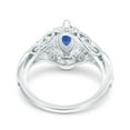 thumbnail image 3 of Art Deco Marquise Accent Engagement Ring Blue Sapphire CZ 925 Sterling Silver Size 9, 3 of 6