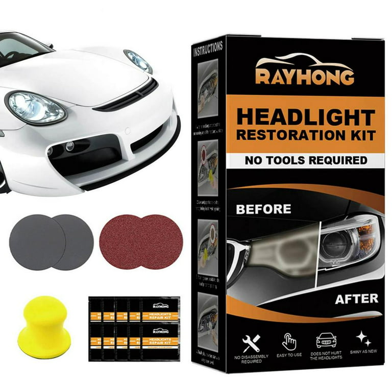 Ceramic Car Headlight Restoration Cleaner Kit Scratch Renovation Tool 3  Steps