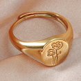 thumbnail image 4 of Women Open Ring Alloy Adjustable All-match Flower Finger Ring Knuckle Ring, 4 of 10