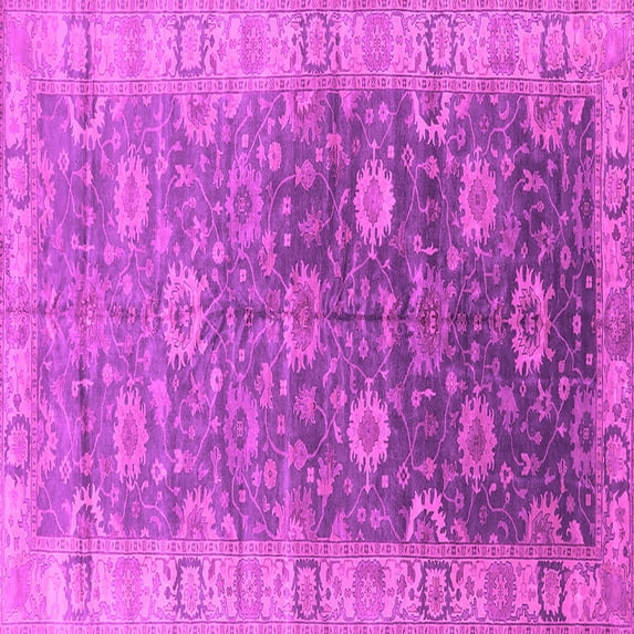 Ahgly Company Indoor Square Oriental Pink Traditional Area Rugs, 4' Square