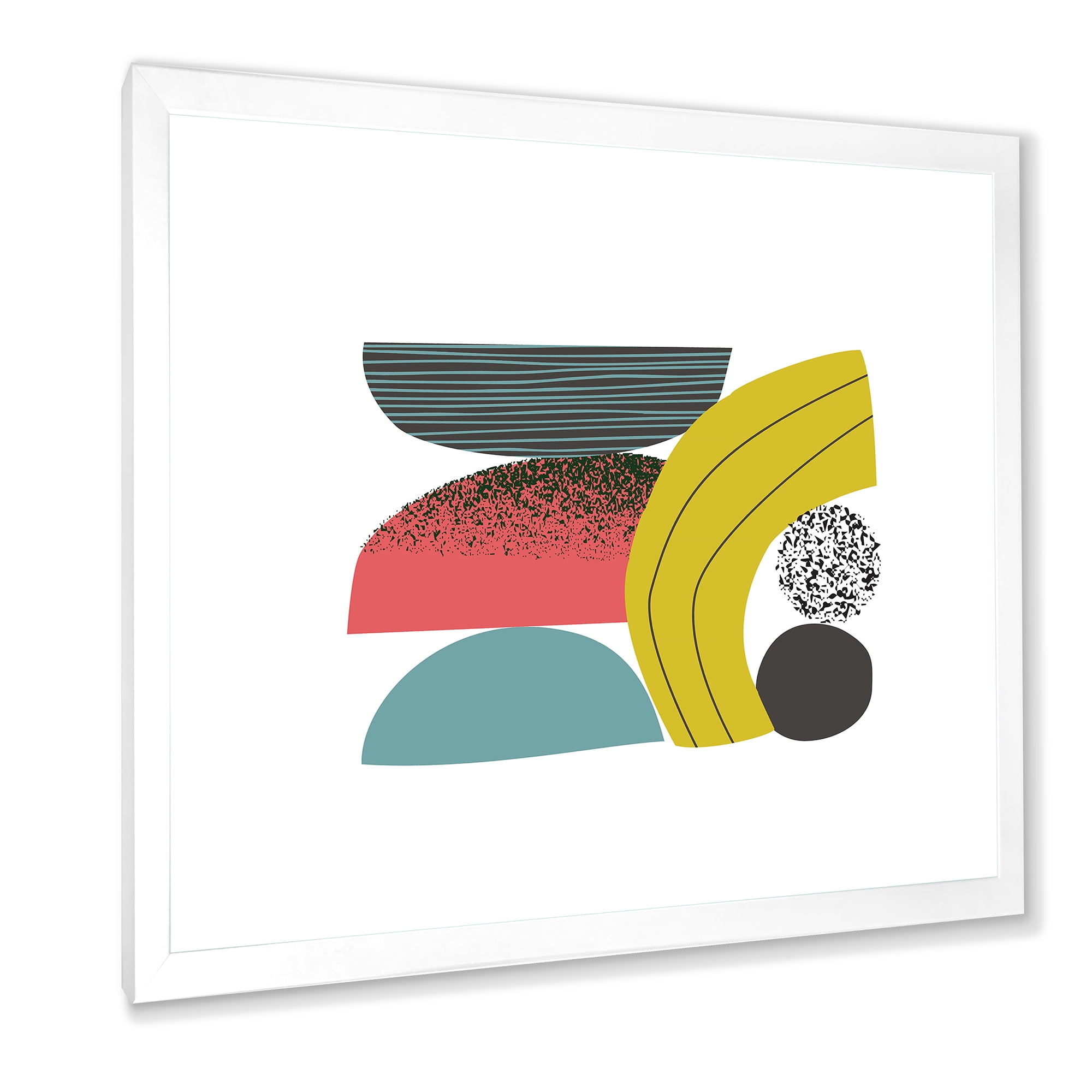 Designart 'Abstract Colorful Geometric Art Collage II' Modern Framed Art Print