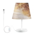 thumbnail image 2 of Yellow White Marble Desk Lamp LED Table Nightstand Lamps with 3 Color Temperatures for Home Bedroom Living Room Decor 8x12, 2 of 8