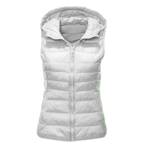 Pisexur Women's Weighted Vest Outdoor Quilted Winter Vest Removable Hooded Puffer Sleeveless Jacket Padded Outerwear Vest for Golfing Hiking