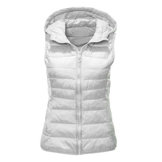 DPTALR Manteau Chaud pour Femmes Hiver à Capuche Décontracté Sans Manches en Duvet Haut Polyvalent