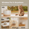 thumbnail image 2 of WOPET Wireless Ceramic Cat Water Fountain, 3L Rechargeable Ultra-Quiet Pet Fountain with Dual Motion Sensor, 5000mAh Battery Operated, Auto Shut-Off Safety Design for Cats & Small Dogs, 2 of 10