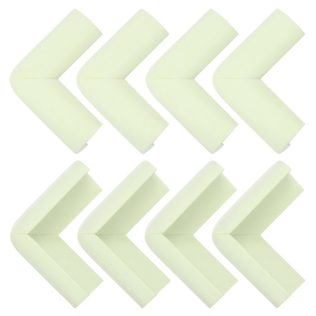 Table Corner Protectors, 8 Pack 55x24x8mm - Rubber Foam Furniture Table Desk Edge Cover Pads Protectors (White)