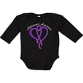 thumbnail image 3 of Inktastic Alzheimer's Awareness Purple Ribbon Heart Boys or Girls Long Sleeve Baby Bodysuit, 3 of 5