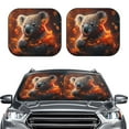 thumbnail image 2 of Naloa Cute Maple Leaf Koala Print 2-Piece Windshield Sunshade,Foldable Car Front Window Sun Shades,for Most Sedans SUV Truck-Small, 2 of 6