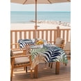 thumbnail image 2 of Outdoor Tablecloth with Umbrella Hole for Patio/Picnic/Party/Camping, Colorful Palm Leaves Waterproof Table Cloth Rectangle Table Cover Washable, Summer Botanical Tropical Leaf (60"x 102"), 2 of 9