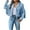 Light Blue, variant on Lovskoo Women's Fringe Faux Suede Leather Jackets 2023 Trendy Tassel Motorcycle Cropped Coats Green