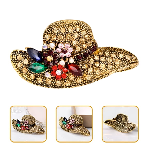 DESIGNICE 2026 New Elegant Rhinestone Brooch Pin for Women Vintage Decoration Assorted Color Alloy Pearl Size 2.5X1.5 Inches for Weddings, Parties, Formal Events, Gifts, Fashion Accessories