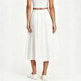 thumbnail image 6 of Olyvenn Women's Front Split Skirt Pants, High Elastic Waist, Loose Thin Fabric Summer Pants with Pockets White XL, 6 of 9