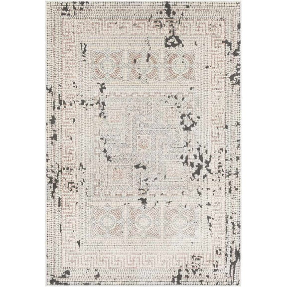 Mark&Day Area Rugs, 8x10 Herblay Global Camel/Beige Area Rug, Beige Rose Grey Carpet for Living Room, Bedroom or Kitchen (7'7" x 10'2")
