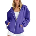 thumbnail image 2 of Stamzod Oversized Hoodies for Women Casual Long Sleeve Pink Hoodie Women Plus Size Fall Clothes Purple-1 XL, 2 of 7