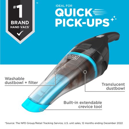 BLACK DECKER Classic Dustbuster Cordless Hand Vacuum, Lightweight for Car & Home, HNVC220BCZ00W
