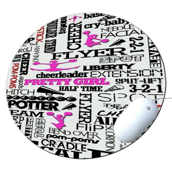 KuzmarK Round Mousepad / Hot Pad / Trivet - Cheerleader Cheer