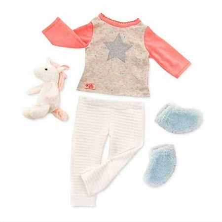 Our Generation Unicorn Pj Outfit & Stuffie For 18 Dolls