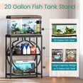 thumbnail image 3 of 20 Gallon Fish Tank Stand with 3-Tier Storage – Heavy Duty Metal Aquarium Stand, 24.02 x 11.81 x 30.51 Inches, Black, for Home & Office Use, 3 of 8