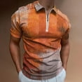 thumbnail image 2 of Brown Orange Background Abstract Texture Men Zipper T-shirt Summer Casual Short Sleeve T-shirt Top, 2 of 7