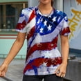 thumbnail image 5 of IROINNID Patriotic Shirts for Women Round Neck T-Shirt Casual Blouse Tops Short Sleeve Tops Independence Day, 5 of 6