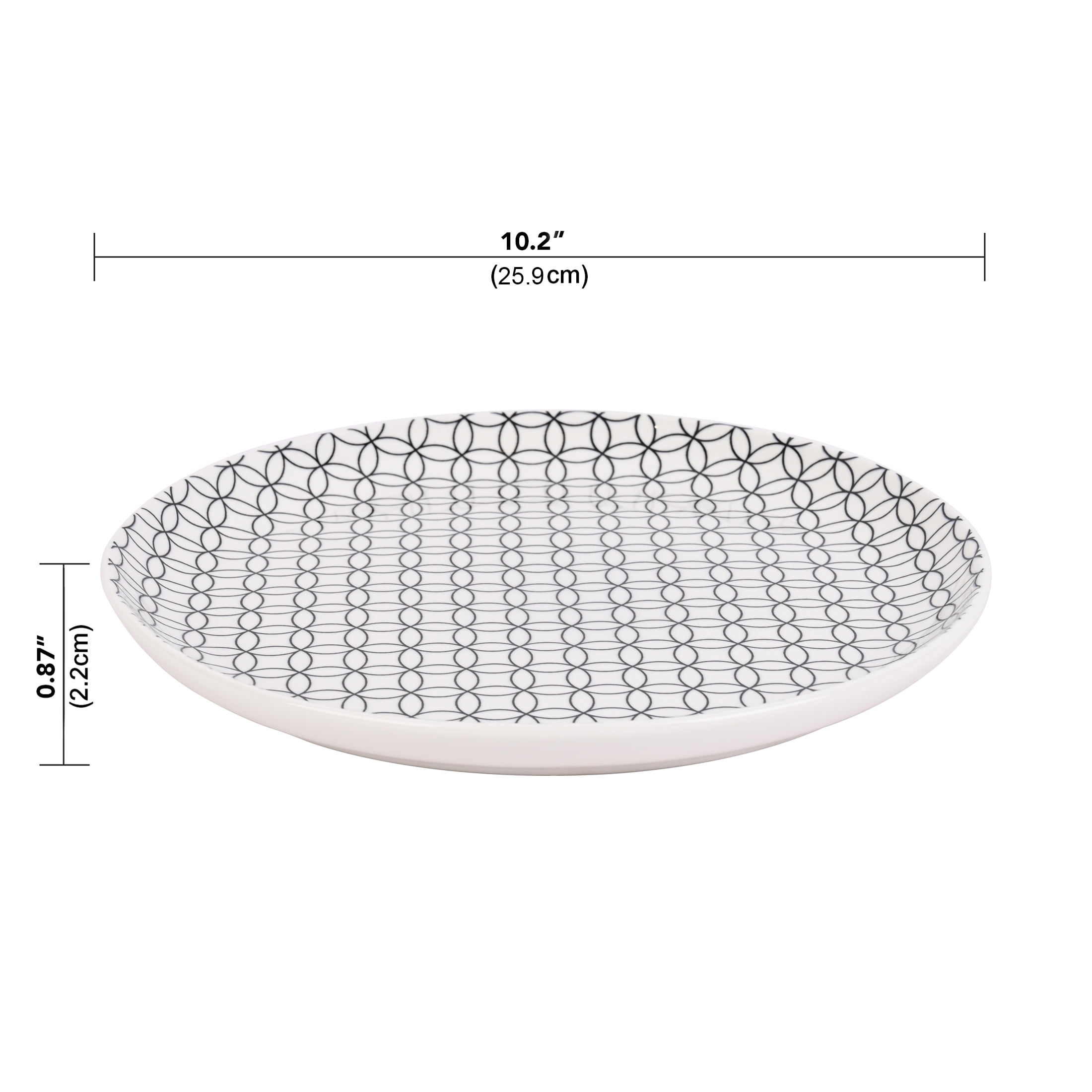 Mainstays Alessandra Black 4-pack Stoneware Dinner Plate Set, 10.2", MS DINNER PLATE BLACK