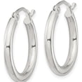 thumbnail image 2 of Sterling Silver 2.5Mm Round Hoop Earrings (Width 20) (Length 22) - Jbsp, 2 of 5