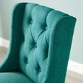 thumbnail image 7 of Tufted Counter Stool Chair, Fabric, Wood, Teal Blue, Modern Contemporary Urban Design, Bar Pub Cafe Bistro Hotel Restaurant Hospitality, 7 of 7