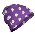 thumbnail image 1 of Childish Unisex Beanie, Happy Halloween Ghosts, Hiking Outdoors, Fuchsia and White, by Ambesonne, 1 of 1