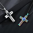 thumbnail image 5 of Tilga Men's Cross Necklace 316L Stainless Steel Large Jesus Christ Pendant Jewelry Rolo Chain for 24″, 5 of 5
