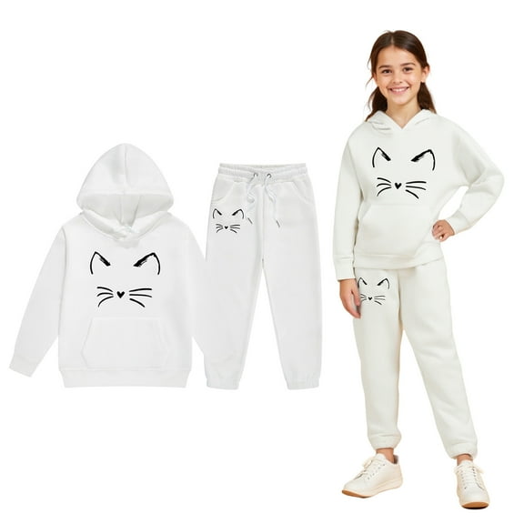 Boys Girls Sweatsuit Set 2 Piece Long Sleeve Printed Hoodie Sweatshirt Jogger Set Fall Clothes Boys Jogger Set 12-13 Years Boys Girls Fashion