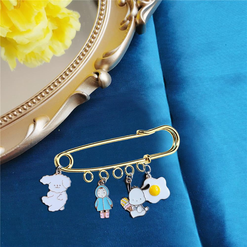S SERENABLE 3x 10 Pins Brooch Safety Accessories Pin with Rings Can Arrange in Groups Pendants DIY Brooch Jewelry