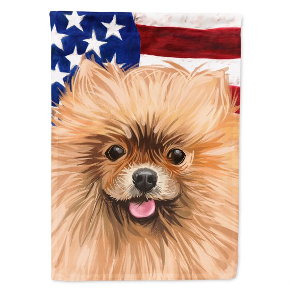 Carolines Treasures CK6655GF Pomeranian Dog American Garden Size outdoor-flags, Multicolor