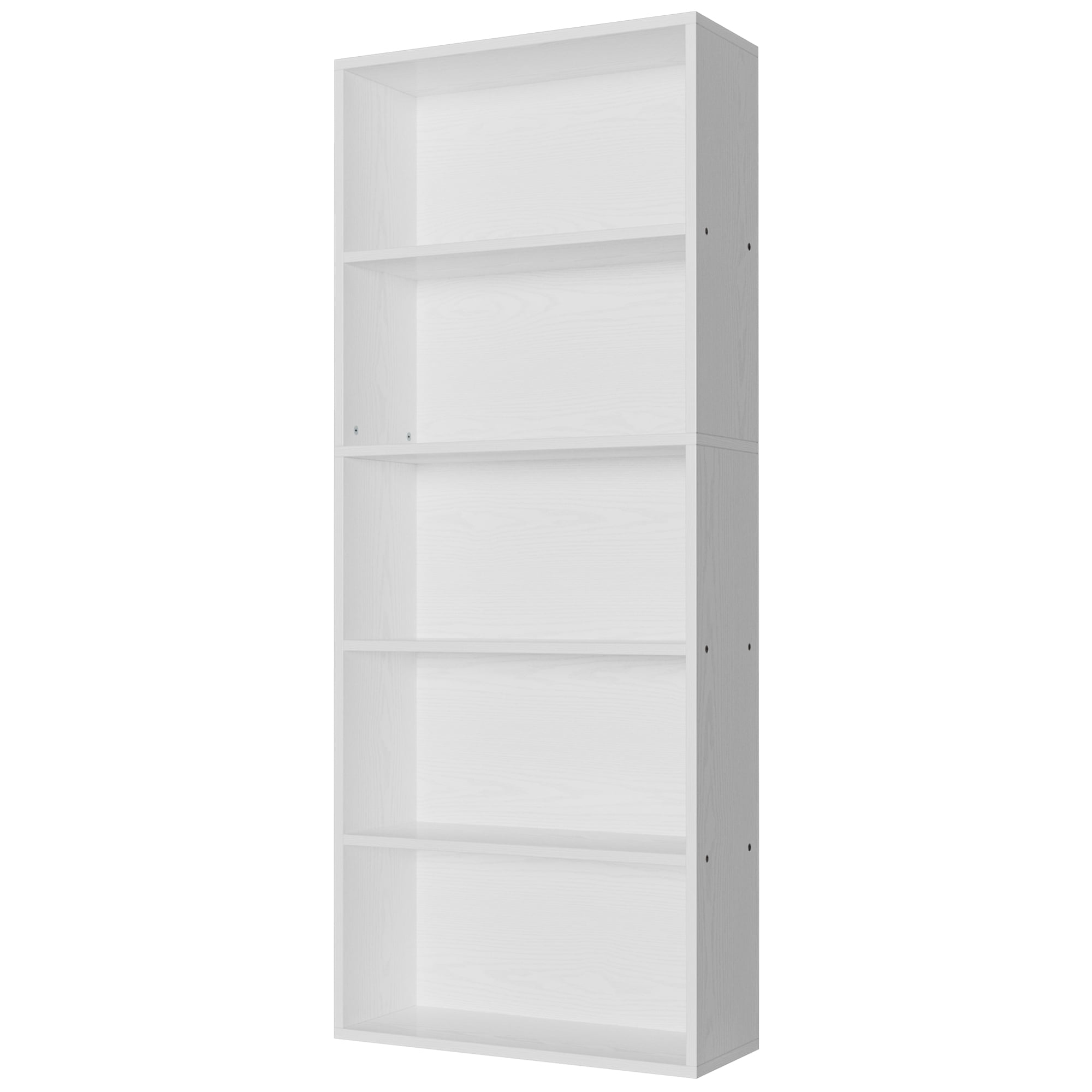 IRONCK 5 Shelf Bookcase, Free Standing Display Storage Bookshelf for Home Office, White