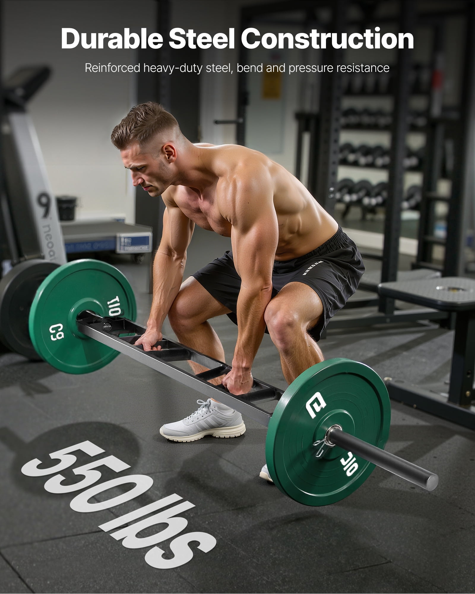 VEVOR Multi-Grip Barbell, 2-inch 3 Positions Swiss Bar
