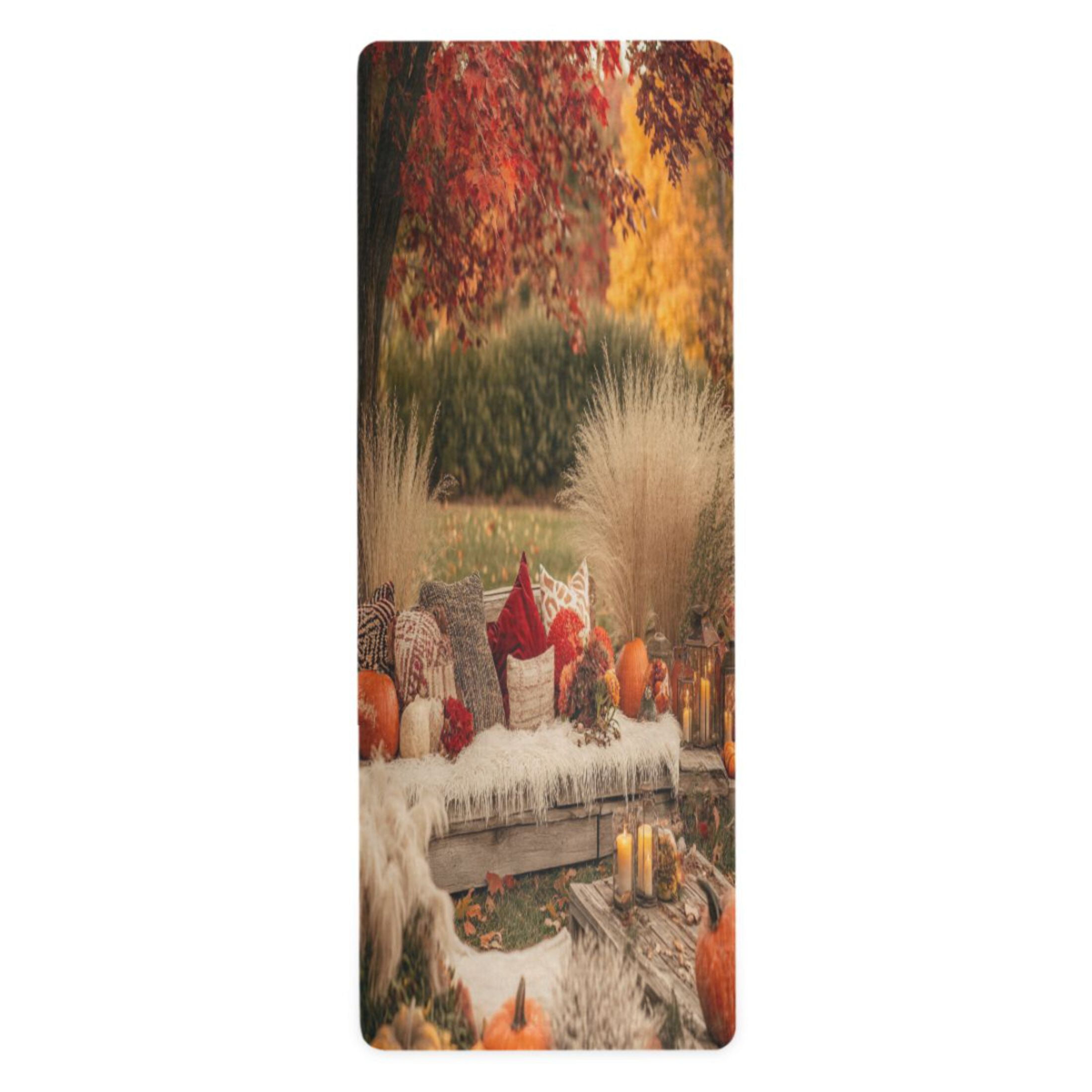 BZSMCE Yoga Mat Women Ffyy3_a_cozy_autumn_garden_with_colorful_leaves_pampas_grass_an_ba3d8cca-af19-483f-bb44-820439aee31a Fitness Mat