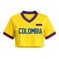 thumbnail image 6 of Soccer Jersey for Women Y2K Short Sleeve Mesh Crop Tops Baggy Streetwear Summer Shirt Personlized Fans Apparel,Yellow,2XL, 6 of 7