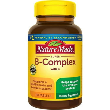 Nature Made Super B Complex with Vitamin C and Folic Acid, Dietary Supplement for Immune Support, 140 Tablets, 140 Day Supply