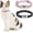 Pink & Black2, variant on Miaocao 2 Pack Diamond Cat Collar with Bells and Safety Belt, Adjustable Soft Velvet Kitten Collar with Bling Heart Jewelry, Cute Purple & Pink Cat Collars for Girls & Boys(Neck Girth 8"-10")
